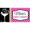 Banner - Custom Deluxe Birthday Gold Sparkle & Wine Glass