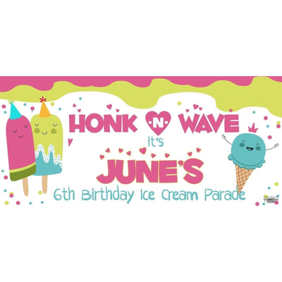 Banner - Custom Deluxe Birthday Ice Cream Parade