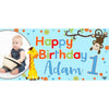 Banner - Custom Deluxe Birthday Monkey & Giraffe With PiCounture