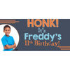 Banner - Custom Deluxe Birthday Orange Stripe Honk With PiCounture