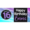 Banner - Custom Deluxe Birthday Pink & Blue Paint