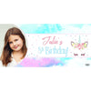 Banner - Custom Deluxe Birthday Pink & Blue Unicorn With PiCounture