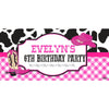 Banner - Custom Deluxe Birthday Pink Cowboy