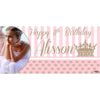 Banner - Custom Deluxe Birthday Pink & Crowns With PiCounture