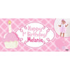 Banner - Custom Deluxe Birthday Pink Cupcake With PiCounture