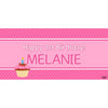 Banner - Custom Deluxe Birthday Pink Dots & Cupcake