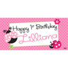 Banner - Custom Deluxe Birthday Pink Ladybug