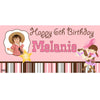 Banner - Custom Deluxe Birthday Pink Sheriff With PiCounture