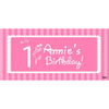 Banner - Custom Deluxe Birthday Pink Stripes