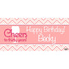 Banner - Custom Deluxe Birthday Pink Zig Zag & Wine Glass