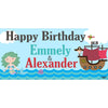 Banner - Custom Deluxe Birthday Pirate & Mermaid