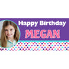 Banner - Custom Deluxe Birthday Purple & Colourful Dots With PiCounture