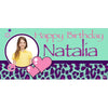 Banner - Custom Deluxe Birthday Purple Leopard With PiCounture