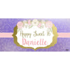 Banner - Custom Deluxe Birthday Purple & White Flowers