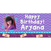 Banner - Custom Deluxe Birthday Purple Zig Zag & Bedazzle With PiCounture