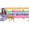 Banner - Custom Deluxe Birthday Rainbow & Gold Unicorn With PiCounture