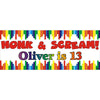 Banner - Custom Deluxe Birthday Rainbow Lines Honk & Sream