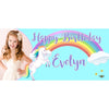 Banner - Custom Deluxe Birthday Rainbow & Unicorn With PiCounture