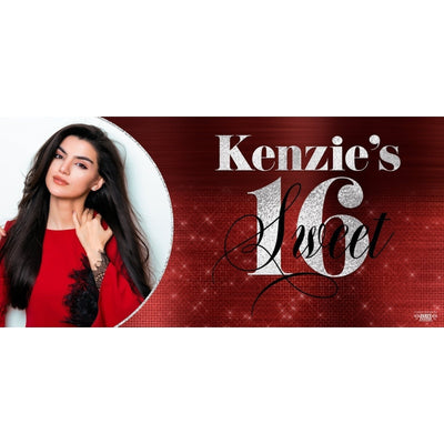 Banner - Custom Deluxe Birthday Red Bedazzle With PiCounture