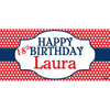 Banner - Custom Deluxe Birthday Red & Blue Polka Dots