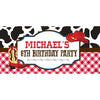 Banner - Custom Deluxe Birthday Red Cowboy