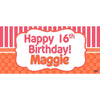 Banner - Custom Deluxe Birthday Stripes & Dots AbstraCount