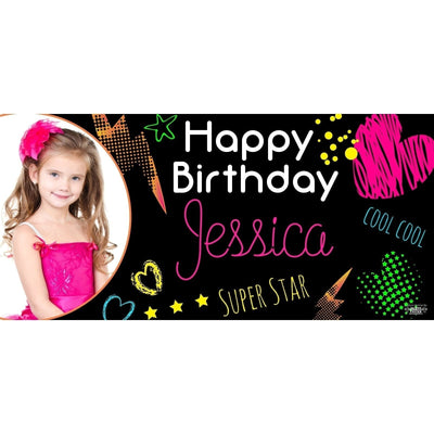 Banner - Custom Deluxe Birthday Super Star With PiCounture