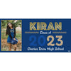 Banner - Custom Deluxe Grad Blue Back Blue/Gold Glitz With PiCounture