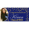 Banner - Custom Deluxe Grad Blue Back Gold Glitz With PiCounture