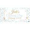 Banner - Custom Deluxe Religious Blue Dots Christening