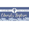 Banner - Custom Deluxe Religious Blue Flowers