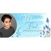 Banner - Custom Deluxe Religious Blue Flowers With PiCounture