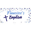 Banner - Custom Deluxe Religious Blue & Grey Dots