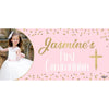 Banner - Custom Deluxe Religious Gold Dots & Pink With PiCounture