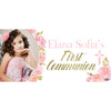 Banner - Custom Deluxe Religious Pink Flowers & White With PiCounture