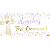 Banner - Custom Deluxe Religious Purple & Gold Dots