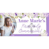 Banner - Custom Deluxe Religious White & Purple Flowers With PiCounture