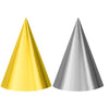 Birthday Accessories Silver & Gold Cone Party Hats