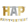 Birthday Accessories Silver & Gold Giant Letter Banner