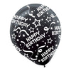 Black Birthday Confetti All Over Print Latex Balloons