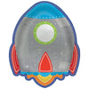 Blast Off Birthday Rocket Shaped Plates, 7"