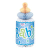 Blue Dots Baby Shower Bottle Shaped Honeycomb Decoration, 12''