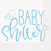 Blue Hearts Baby Shower Luncheon Napkins, 16 Count