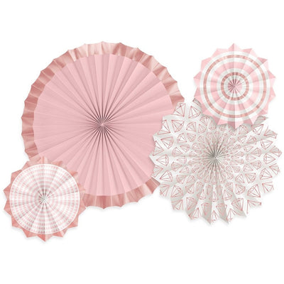 Blush Wedding Paper Fans - Hot Stamp