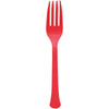 Boxed, Heavy Weight Forks, 20 Count. - Apple Red