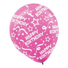 Bright Pink Birthday Confetti All Over Print Latex Balloons