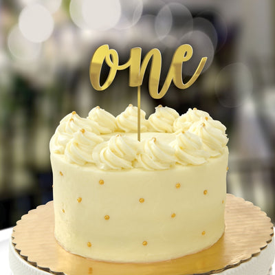 1St Birthday Gold Mirror Cake Topper