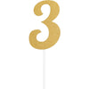 Gold Glitter #3 Cake Topper
