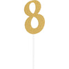 Gold Glitter #8 Cake Topper