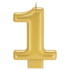 Numeral #1 Metallic Candle - Gold